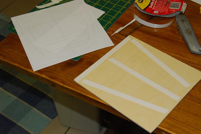 DSC_0027.JPG - how the paper outline were attached to the ply sheet, boring double sided tape